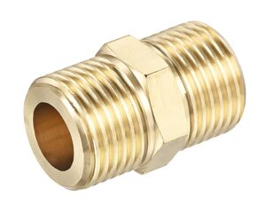 3/8" NPT, Hex Nipple, Brass Pipe Fitting (122-C)
