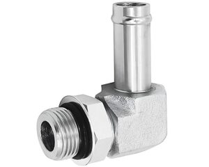 Brennan 3/4″ Barb x 1-1/16″ Male Adj. ORB, 90-Deg. Elbow, Steel (4601-12-12-NWO)