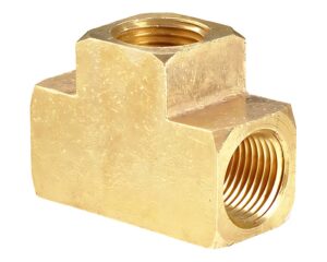 3/8″ Female NPT, 1200 PSI, Extruded Tee, Brass Pipe Fitting (X101-C)