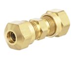 3/8" Tube, DOT Brass Compression Union, Air Brake Fitting, For SAE J844D (1462-6)
