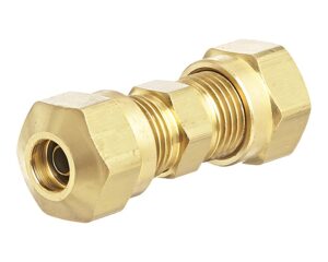 3/4" Tube, DOT Brass Compression Union, Air Brake Fitting, For SAE J844D (1462-12)