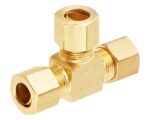 1/4″ Tube, DOT Air Brake Union Tee Fitting, For SAE J844D Tube, Brass (1464-4)