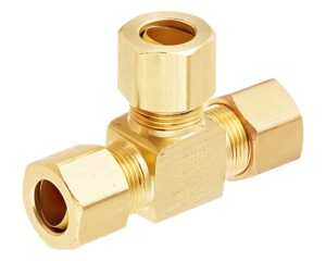 3/8" Tube, DOT Air Brake Union Tee Fitting, For SAE J844D Tube, Brass (1464-6)