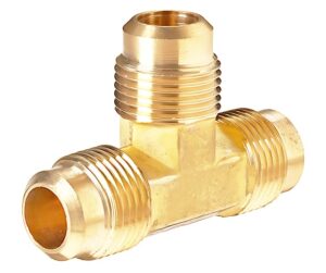 5/16" Tube O.D, Male SAE 45° Flare Fitting, Brass Union Tee (44-5)