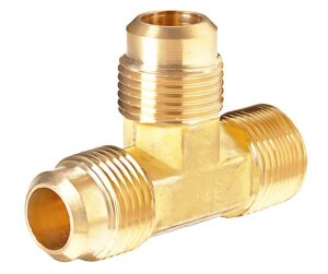 3/8″ Male 45° SAE Flare x 1/4″ Male NPT, Brass Male Run Tee (51-6B)