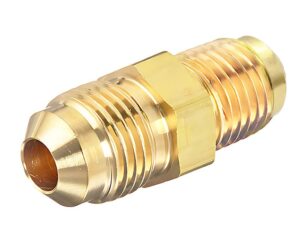 3/4" Tube O.D, Male SAE 45° Flare Fitting, Brass Union Coupling (42-12)