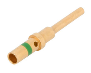 Deutsch Size-16 / 13A Solid Contact PIN, Nickel Plated – Green Stripe, For 14 AWG (0462-215-1631)