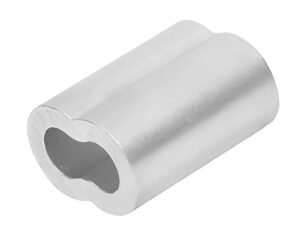 Dynaline 1/4″ Cable Diameter, 1-1/8" Long, Cable Ferrule Sleeve, Aluminum (77085)