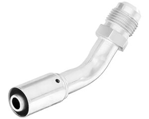 Eaton Weatherhead® 1/2″ Hose I.D x 5/8″ Male SAE 45° Flare Rigid, 45-Deg. Elbow, 757E Crimp Hose Fitting (75710E-390)