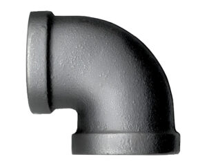 1/2″ NPT – SCH40 90-Deg. Female Elbow, Black Iron Pipe Fitting (BI-100-D)