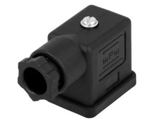 mPm® 4-Pole DIN Valve Connector, For Electrovalve, Black (C18311W21CSA)