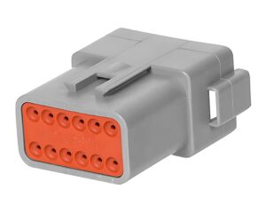 Deutsch DT Series – 12 Pin Receptacle Gray Housing Connector, A-Key (DT04-12PA)