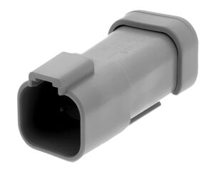 Deutsch DT Series, 4-Way/4-Pin Buss Type Gray Receptacle Connector, Nickel Contact (DT04-4P-P021)