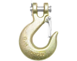 Dynaline 1/4″ Clevis Slip Hook C/W Latch, Forged Alloy Steel, Yellow Zinc (66073)