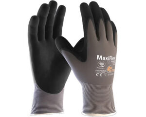 MaxiFlex® Ultimate Size-8 Nylon Nitrile Gloves, Grey/Black, Medium (34-874-8)