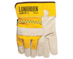 Watson Gloves® Longhorn Leather Gloves, Elastic Closure, Large, Yellow (A281E-L)