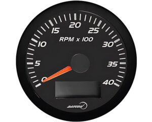 Datcon® 3.375" Face Size, 0-4000 RPM, Tachometer w/ Hourmeter (235051-WLB)