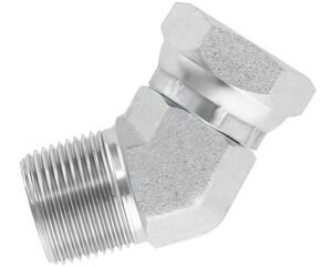 Brennan 1″ MORFS x 1″ FORFS Swivel, 45-Deg. Elbow, Steel (FS6502-16-16-FG)