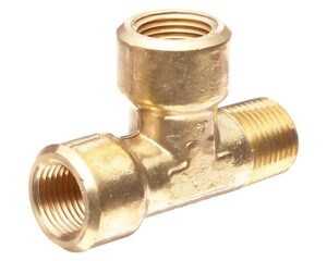 1/4″ FNPT x 1/4″ MNPT x 1/4″ FNPT Tee, Forged Street Tee, Brass Fitting (107-B)