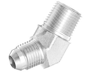 1/4" MJIC x 1/8" MNPT, Flare Adapter, 45-Deg. Elbow, Steel (S3754-4A)
