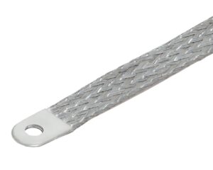 QuickCable® 13″ Length, 3/8" Stud Size, Braided Ground Strap, Tin-Plated (7403)