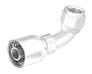 Eaton Aeroquip® 5/8″ Hose Size x 5/8″ FJIC Universal Swivel, 45-Deg. Elbow, 100R5 Crimp Fitting (FJ3243-1010S)