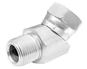 Brennan 3/8″ MNPT x 3/8″ Female Swivel, Forged Steel 45° Elbow (1503-06-06-FG)