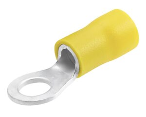 ILSCO 10-12 AWG, 3/8″ Stud Hole Size, Insulated  Ring Terminal, Copper Alloy (VRBR-10-38-P25)