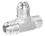 Gates® G60560-0404 Hydraulic Adapter, Male JIC 37° Flare x Male Pipe NPTF x Male JIC 37° Flare, Tee (SAE to SAE)