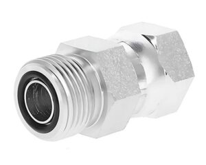 Gates® G60785-1010 Hydraulic Adapter, Male Flat-Face O-Ring to Female JIC 37° Flare Swivel, SAE 100R2 Max. Pressure