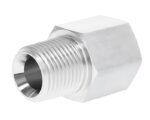 Gates® G62500-0404 Hydraulic Adapter, Female BSPP to Male Pipe NPTF, Steel