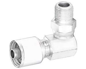 Gates® G25106-0808 Hydraulic Coupling, Male Pipe Swivel, 90-Deg. Block (NPTF - Without 30° Cone Seat)