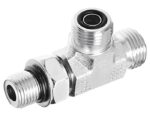 Gates® G60821-0606 Hydraulic Adapter, Male FFOR x Male ORB x Male FFOR, Tee