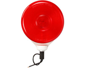 1-Bulb 12V Single-Face Round Pedestal Light w/Snap-On – Red Lens (TRL3753)