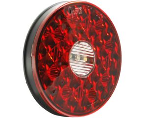 Grote® 4″ Round LED Stop Tail Turn Light w/ Integrated Backup – Red/Clear (55162)