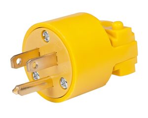 Grote® 125V, 3-Wire Male Electrical Plug, Industrial Grade – PVC / Brass (82-1095)