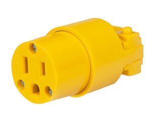 Grote® 125V, 3-Wire Female Electrical Plug, Industrial Grade – PVC / Brass (82-1096)