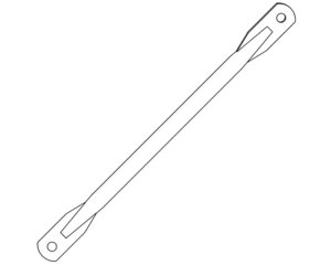 Blue Bird 15° Twist / 12" Black Mirror Brace, Bell Mounted, Left-Hand (10010689)