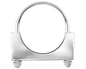 Automann® 3-1/2″ Diameter,  3/8″-16 Bolt, Heavy Duty U-Bolt Saddle Clamp, Chrome (562.U3435C)