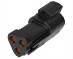 Deutsch DT Series 3-Pin Black Receptacle Connector w/ Terminating Resistor, Keyed (DT04-3P-EP10)
