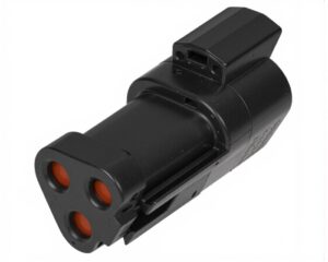Deutsch DT Series 3-Pin Black Receptacle Connector w/ Terminating Resistor, Keyed (DT04-3P-EP10)