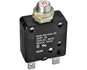 TE/Potter Brumfield 1-Pole 25A 250VAC, Push To Reset – Thermal Circuit Breaker (BW58-XB1A4A-25)