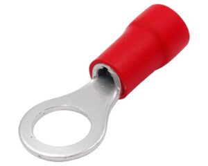 Panduit® 8 AWG, 3/8″ Stud Hole Size, Red Vinyl Insulated Ring Terminal (EV8-38R-Q)